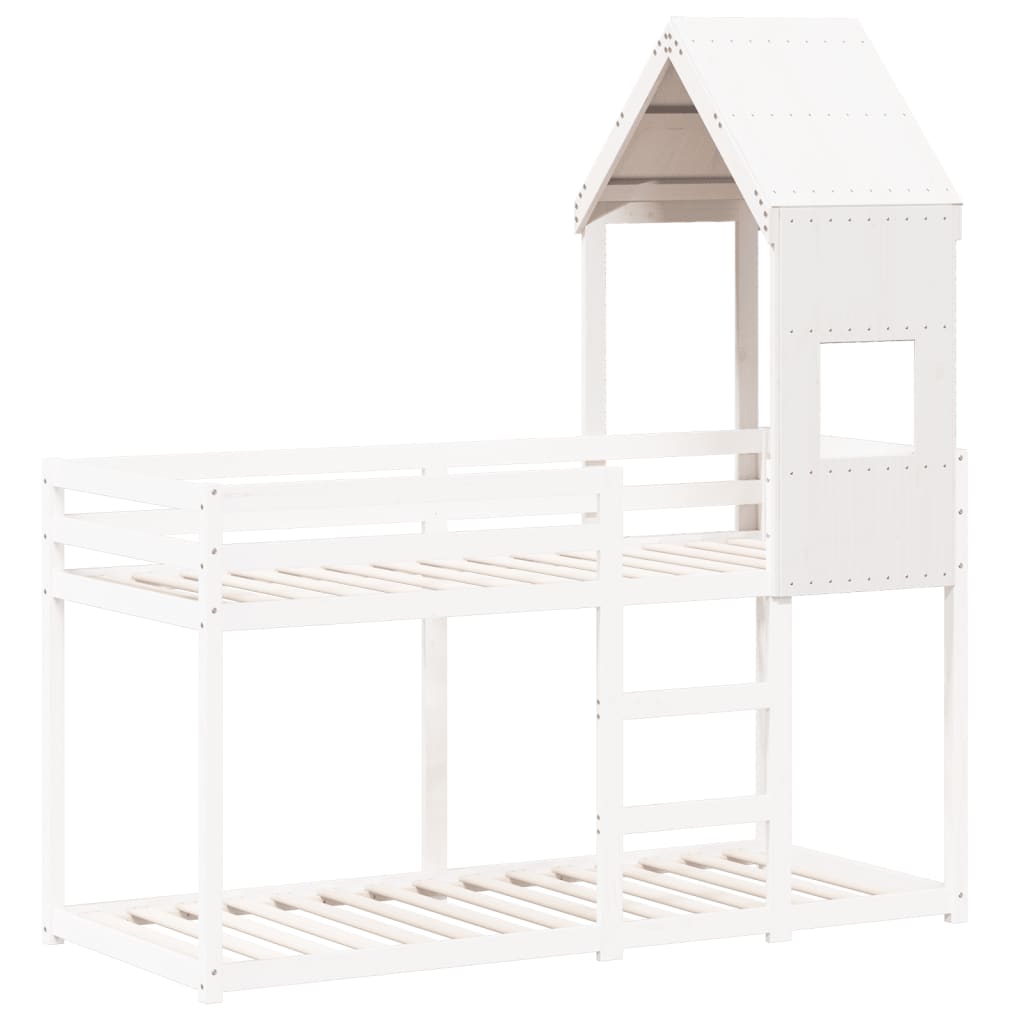 stel til husseng 55x84x132 cm massivt fyrretræ hvid