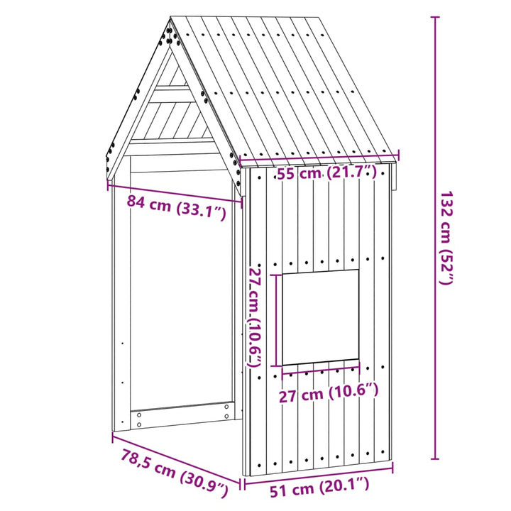 stel til husseng 55x84x132 cm massivt fyrretræ hvid