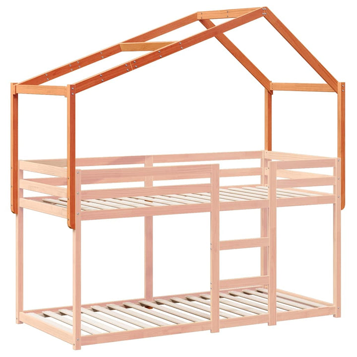 stel til husseng 203x95,5x142 cm massivt fyrretræ gyldenbrun
