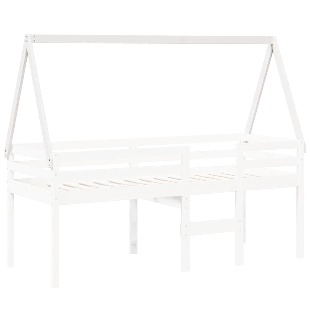 stel til husseng 199x95,5x88 cm massivt fyrretræ hvid