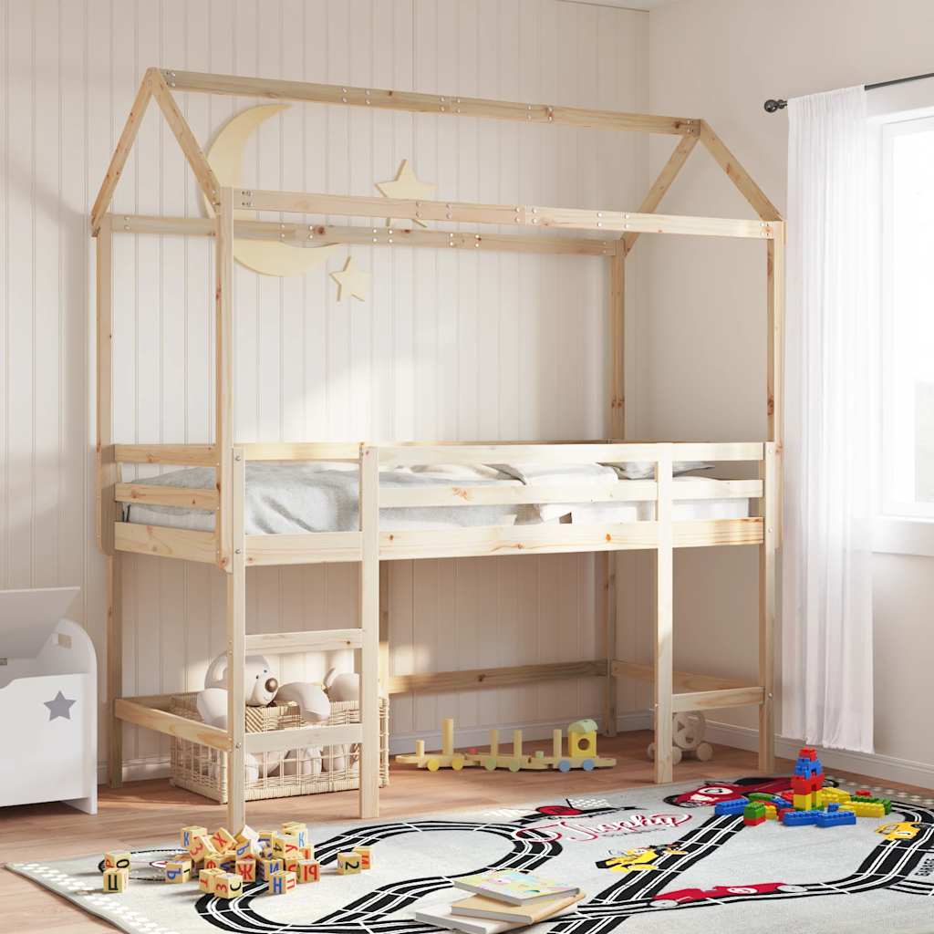 stel til husseng 217x95,5x159 cm massivt fyrretræ