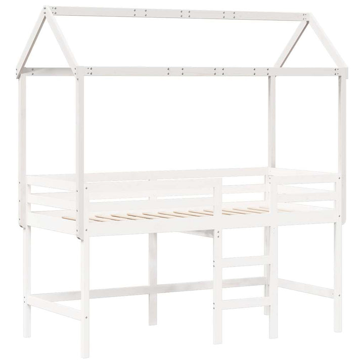 stel til husseng 217x85,5x154 cm massivt fyrretræ hvid