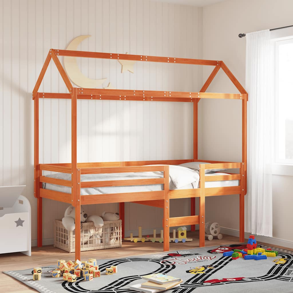 stel til husseng 217x85,5x154 cm massivt fyrretræ gyldenbrun