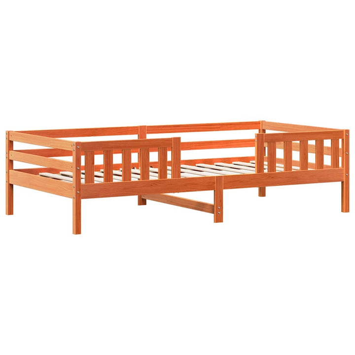 sengeramme uden madras 100x200 cm massivt fyrretræ gyldenbrun