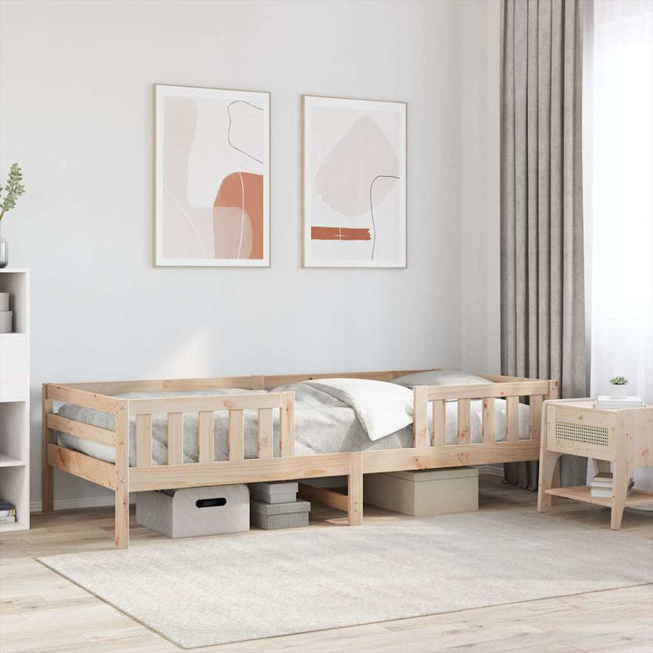 sengeramme uden madras 90x200 cm massivt fyrretræ