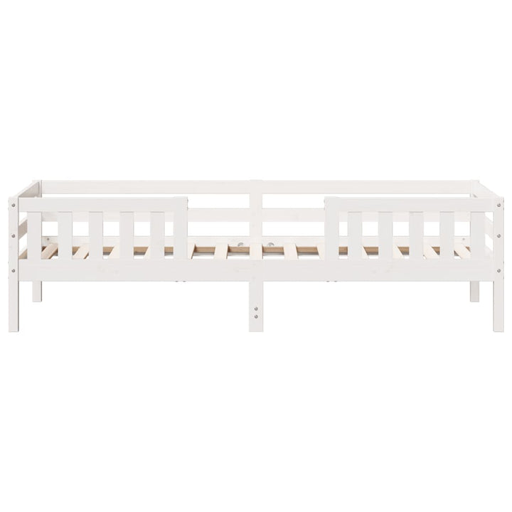 sengeramme uden madras 90x200 cm massivt fyrretræ hvid