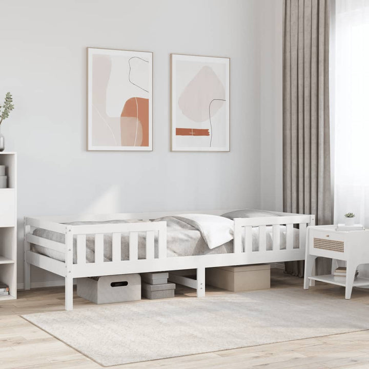 sengeramme uden madras 90x200 cm massivt fyrretræ hvid