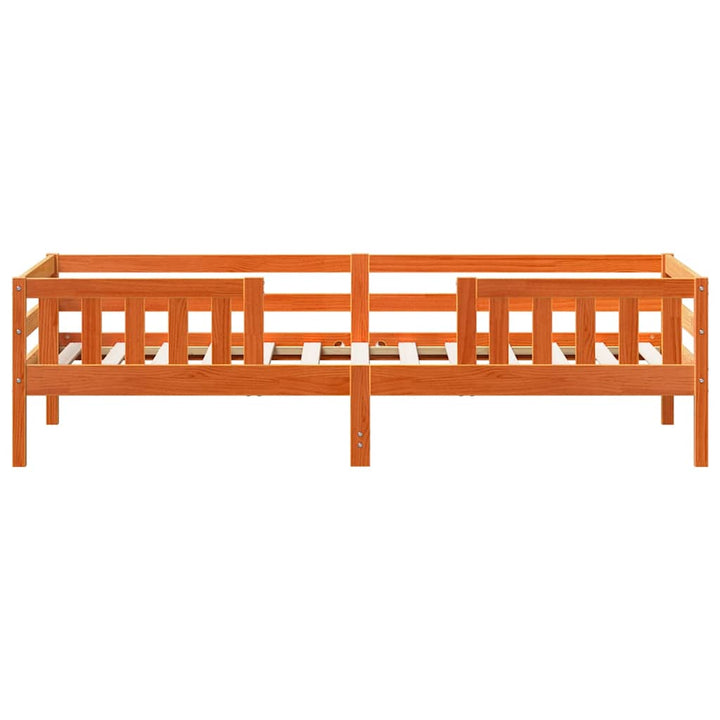 sengeramme uden madras 90x200 cm massivt fyrretræ gyldenbrun