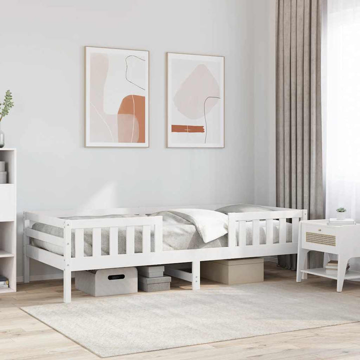 sengeramme uden madras 80x200 cm massivt fyrretræ hvid