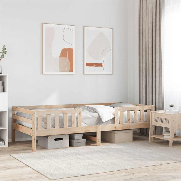 sengeramme uden madras 90x190 cm massivt fyrretræ
