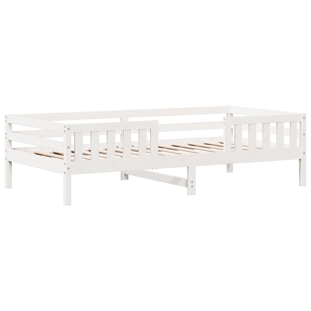 sengeramme uden madras 90x190 cm massivt fyrretræ hvid