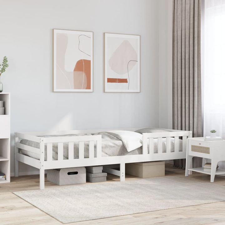 sengeramme uden madras 90x190 cm massivt fyrretræ hvid