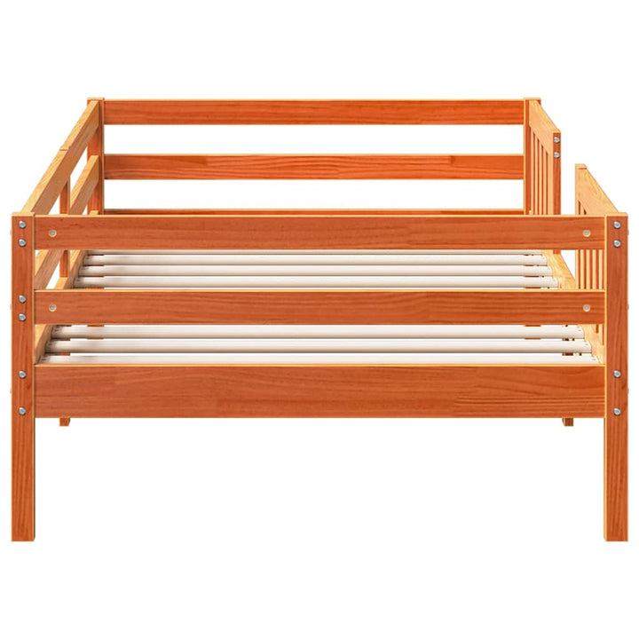 sengeramme uden madras 90x190 cm massivt fyrretræ gyldenbrun