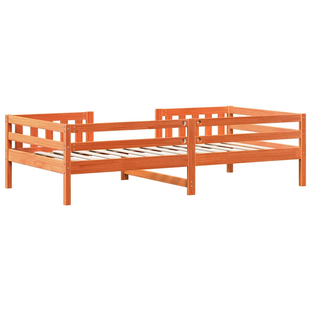 sengeramme uden madras 90x190 cm massivt fyrretræ gyldenbrun