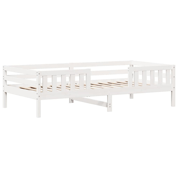 sengeramme uden madras 75x190 cm massivt fyrretræ hvid