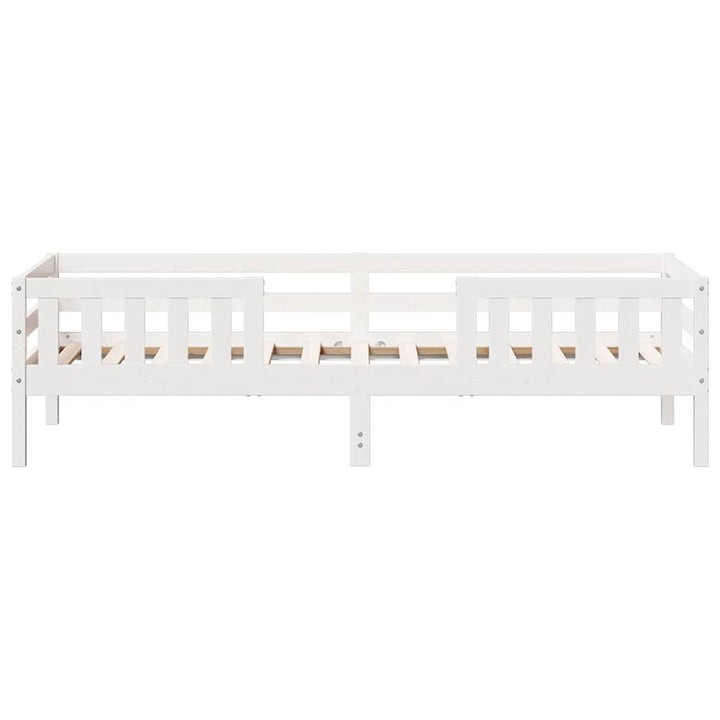 sengeramme uden madras 75x190 cm massivt fyrretræ hvid