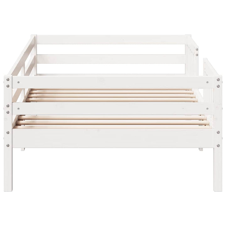 sengeramme uden madras 75x190 cm massivt fyrretræ hvid