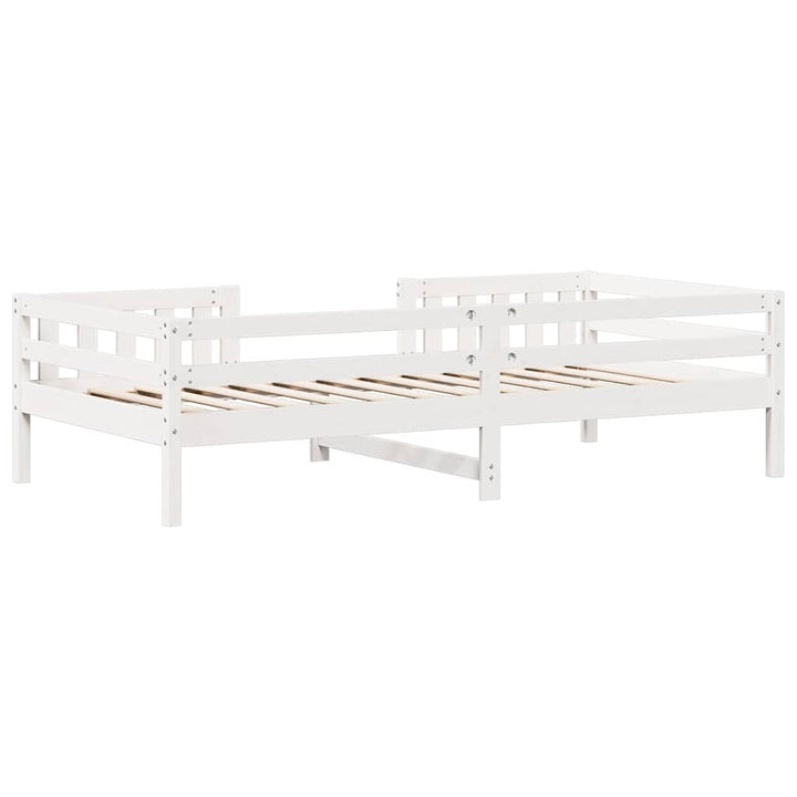 sengeramme uden madras 75x190 cm massivt fyrretræ hvid