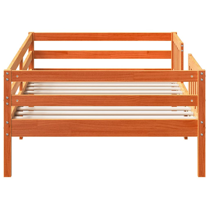 sengeramme uden madras 75x190 cm massivt fyrretræ gyldenbrun