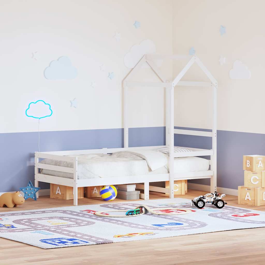 stel til husseng 118x70x176,5 cm massivt fyrretræ hvid