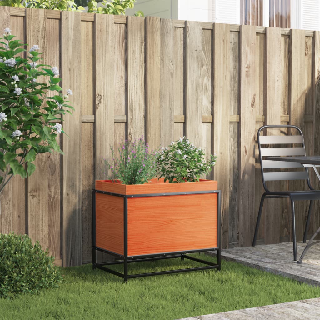 plantekasse 60x40x50 cm massivt fyrretræ gyldenbrun