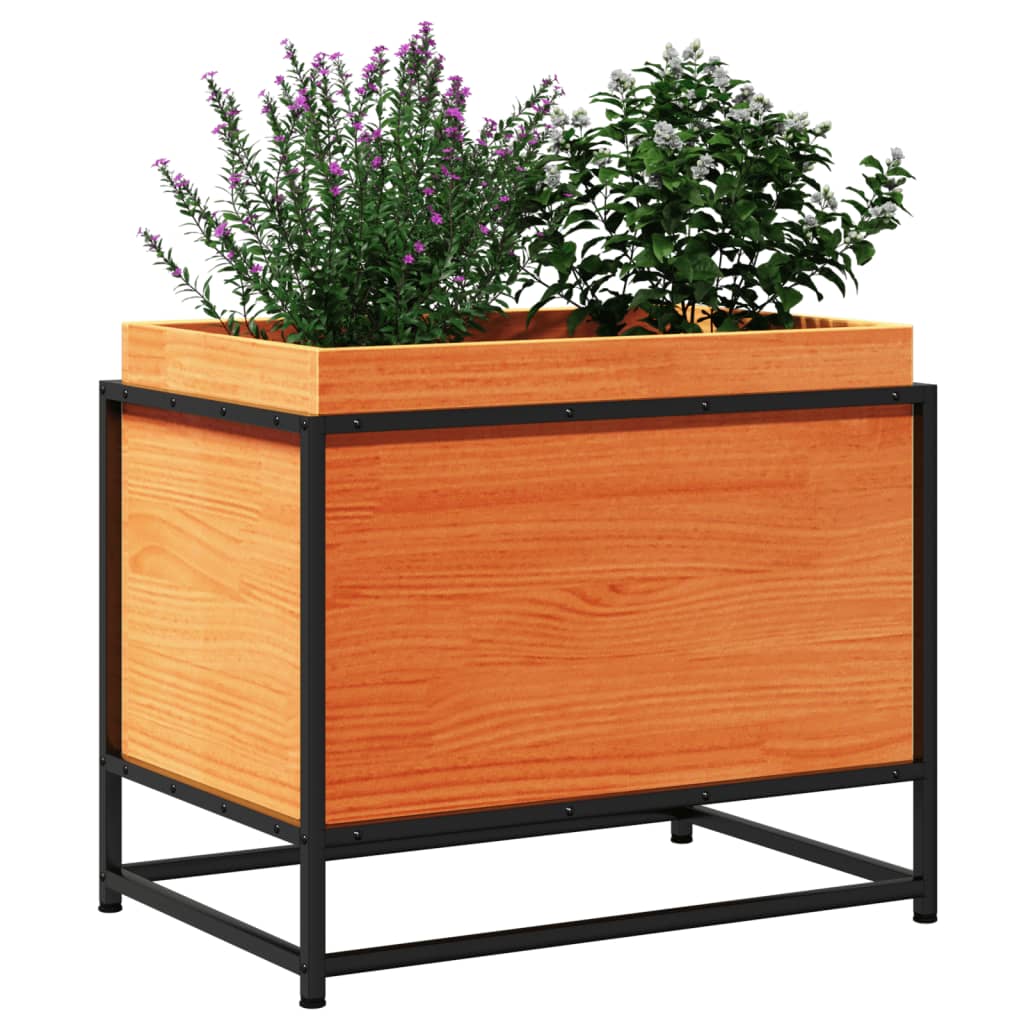 plantekasse 60x40x50 cm massivt fyrretræ gyldenbrun
