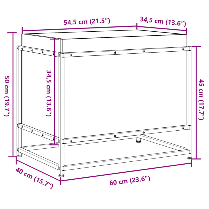 plantekasse 60x40x50 cm massivt fyrretræ gyldenbrun