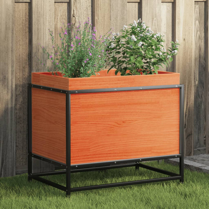 plantekasse 60x40x50 cm massivt fyrretræ gyldenbrun