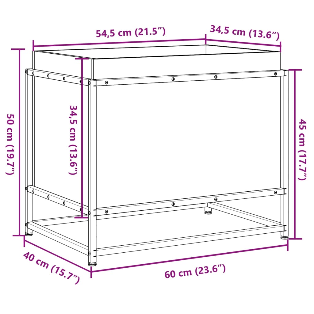 plantekasse 60x40x50 cm imprægneret fyrretræ