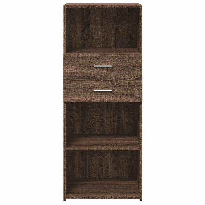 højskab 50x42,5x124 cm konstrueret træ brun egetræsfarve