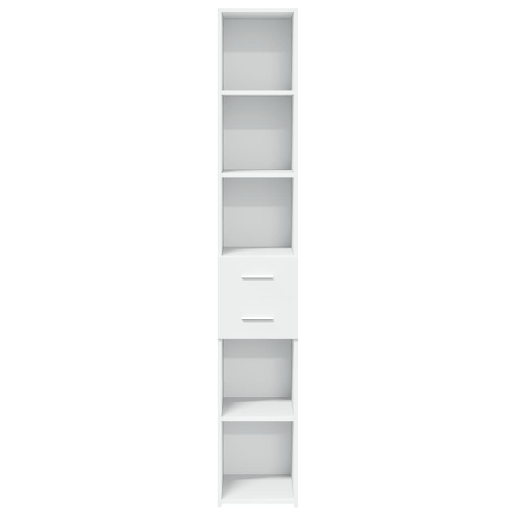 reol 30x42,5x185 cm konstrueret træ hvid