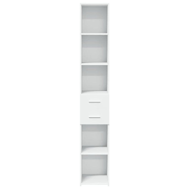reol 30x42,5x185 cm konstrueret træ hvid