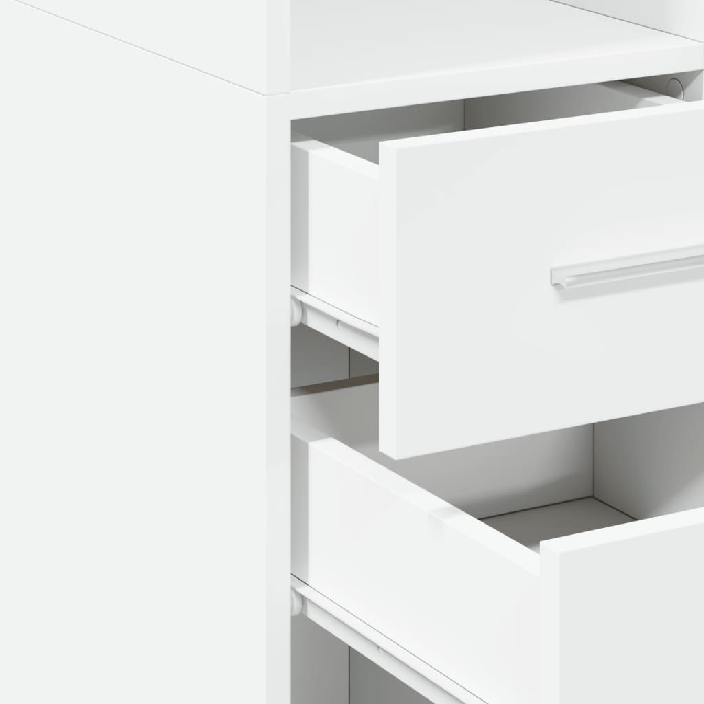 reol 30x42,5x185 cm konstrueret træ hvid
