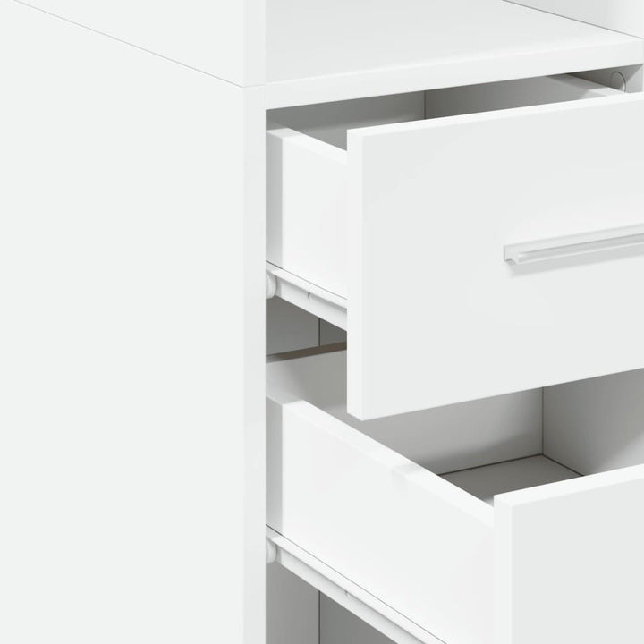 reol 30x42,5x185 cm konstrueret træ hvid