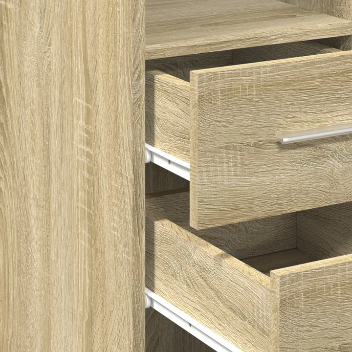 reol 30x42,5x185 cm konstrueret træ sonoma-eg