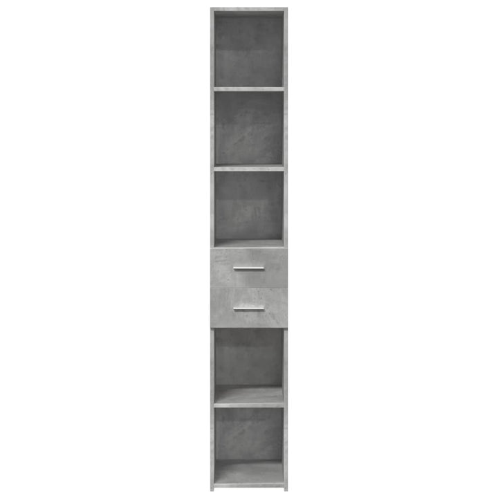 reol 30x42,5x185 cm konstrueret træ betongrå