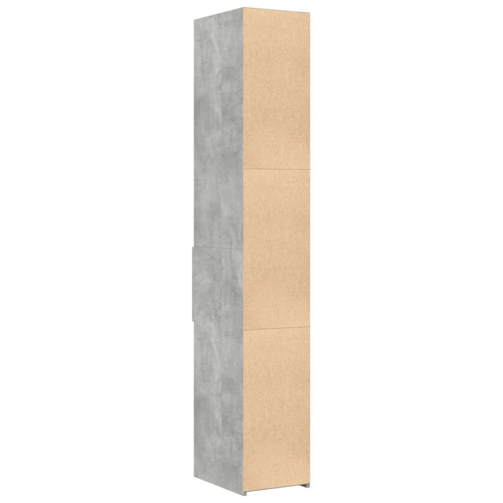 reol 30x42,5x185 cm konstrueret træ betongrå