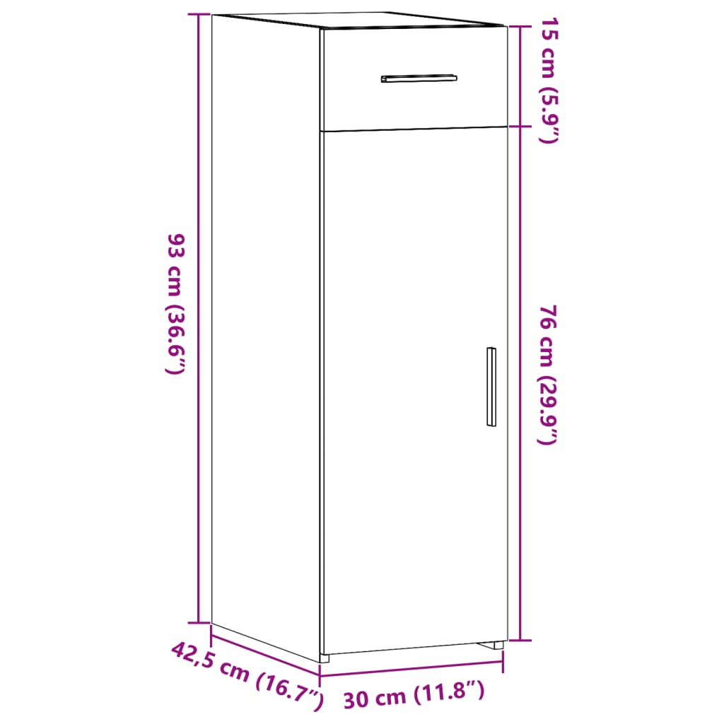 reol 30x42,5x93 cm konstrueret træ hvid