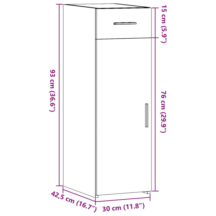 reol 30x42,5x93 cm konstrueret træ hvid