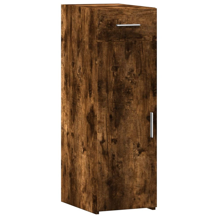 reol 30x42,5x93 cm konstrueret træ røget egetræsfarve