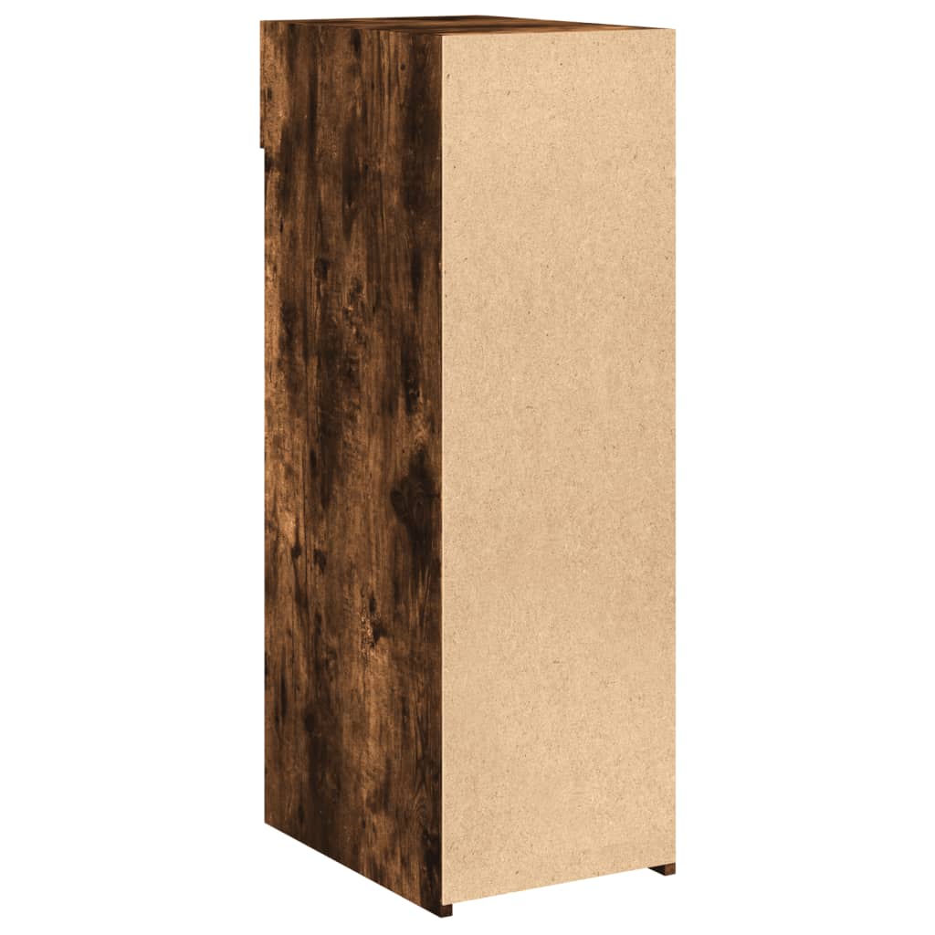 reol 30x42,5x93 cm konstrueret træ røget egetræsfarve