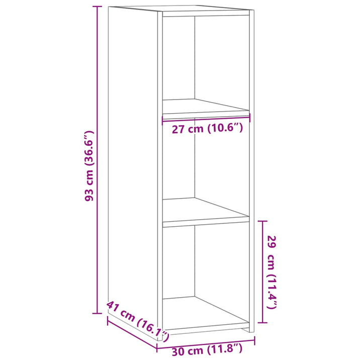 reol 30x41x93 cm konstrueret træ sonoma-eg