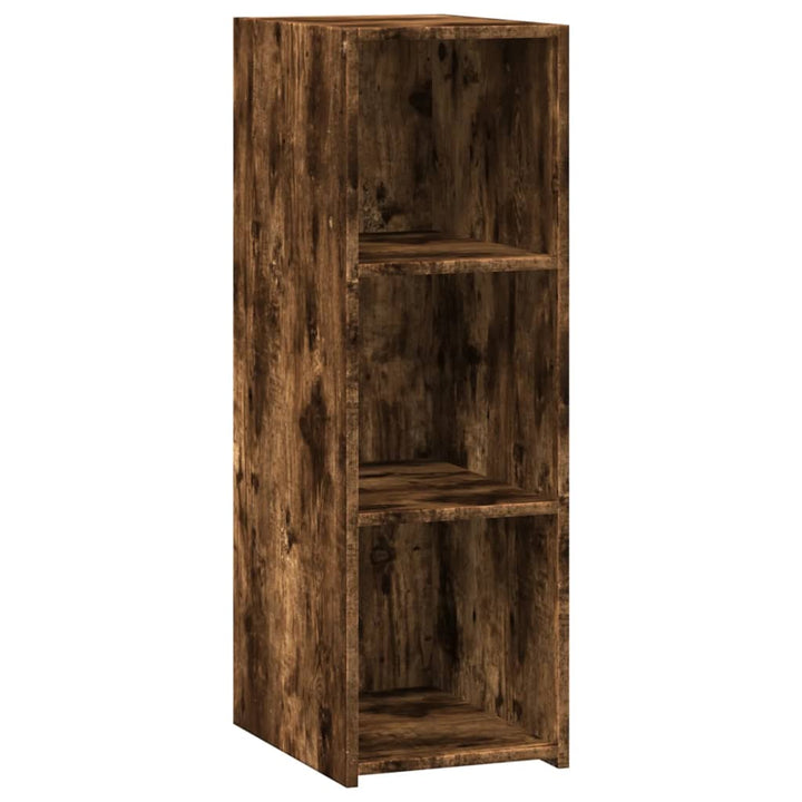 reol 30x41x93 cm konstrueret træ røget egetræsfarve