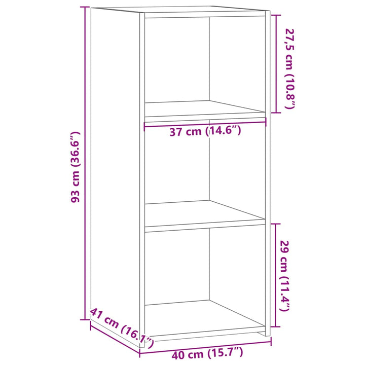 reol 40x41x93 cm konstrueret træ hvid