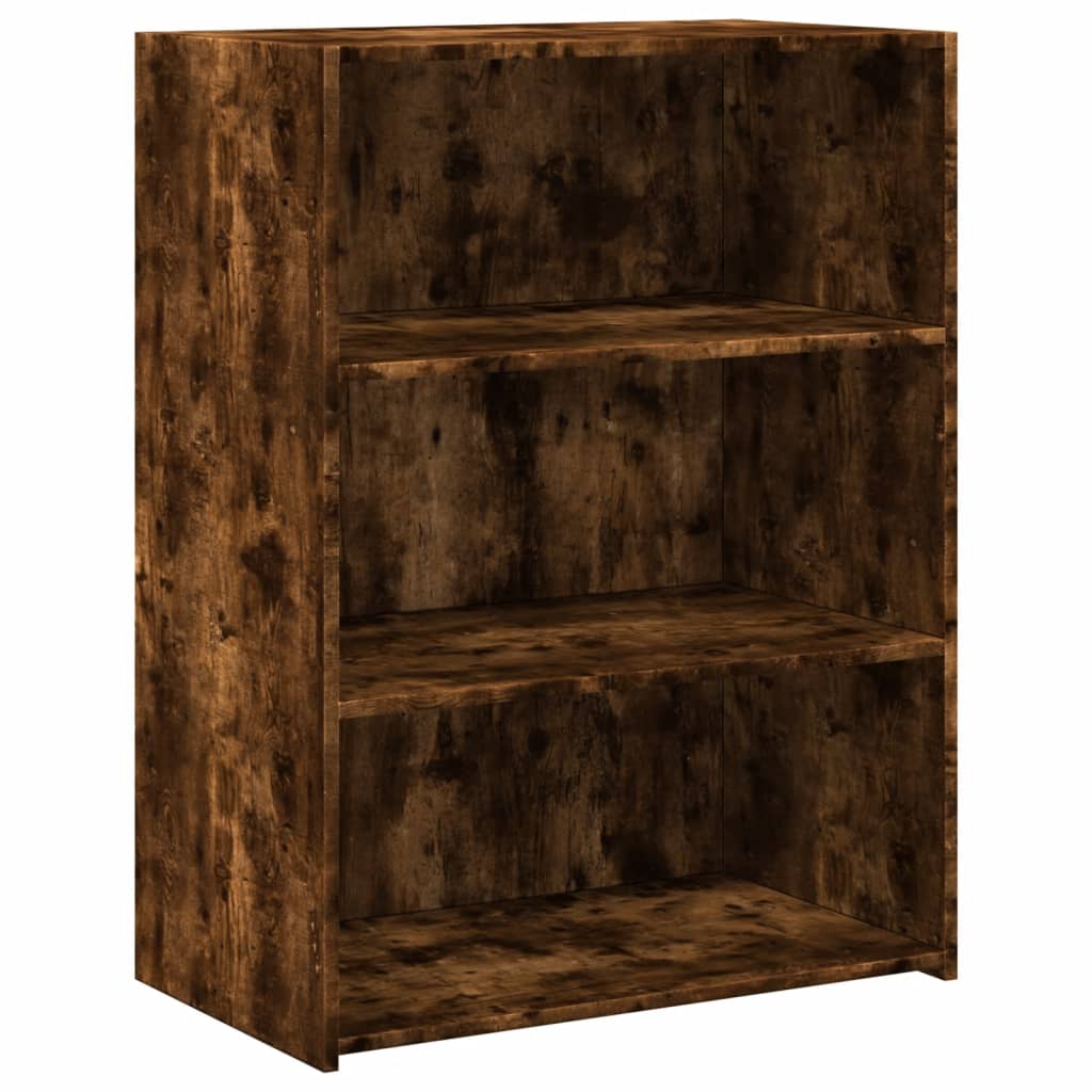 reol 70x41x93 cm konstrueret træ røget egetræsfarve