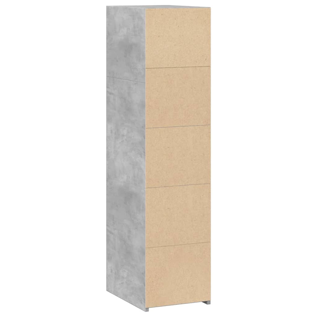 reol 30x41x124 cm konstrueret træ betongrå