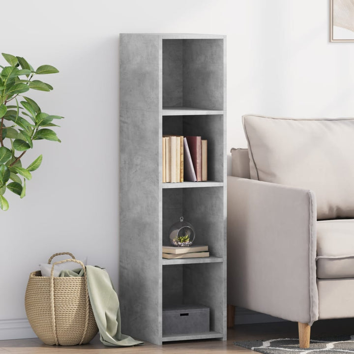 reol 30x41x124 cm konstrueret træ betongrå