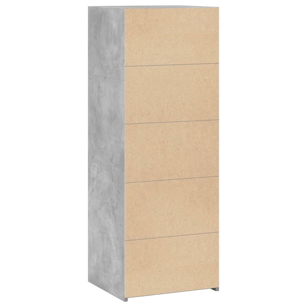 reol 45x41x124 cm konstrueret træ betongrå