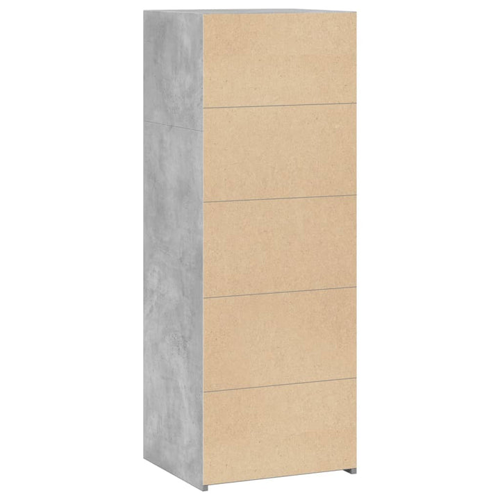 reol 45x41x124 cm konstrueret træ betongrå
