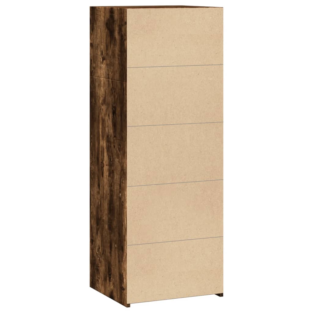 reol 45x41x124 cm konstrueret træ røget egetræsfarve